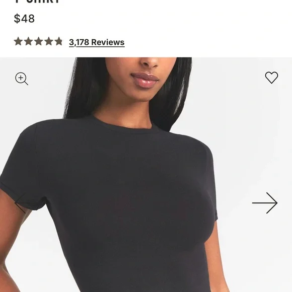 Skims Black Cotton Jersey - Picture 3 of 3